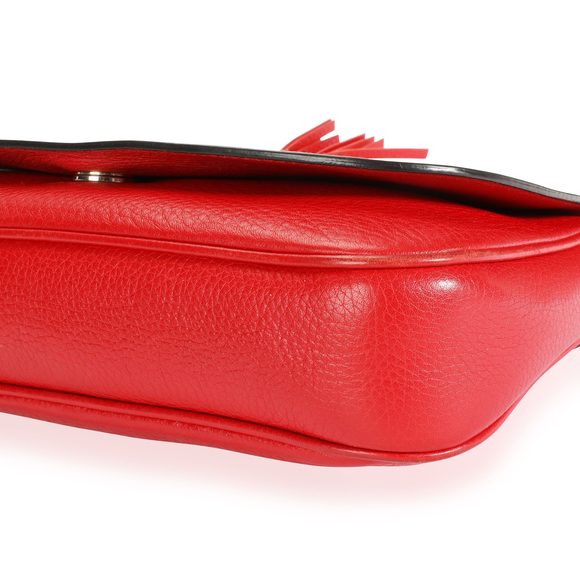 Gucci Red Pebbled Leather Medium Soho Chain Bag - Picture 7 of 9